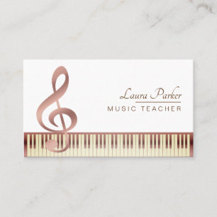 Carte De Visite Or de cru de clavier de piano de professeur de