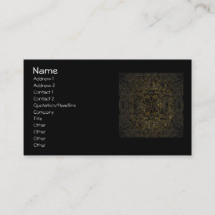 Carte De Visite Or de relief de regard sur floral noir