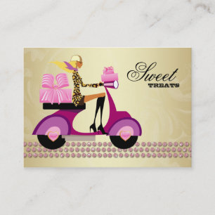 Carte De Visite Or de rose de bijoux de fille de scooter de
