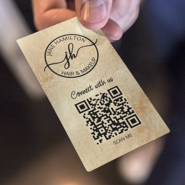 Carte de visite or du logo professionnel du code Q (Créateur téléchargé)