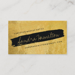 Carte De Visite Or élégant et course de brosse inclinée par noi