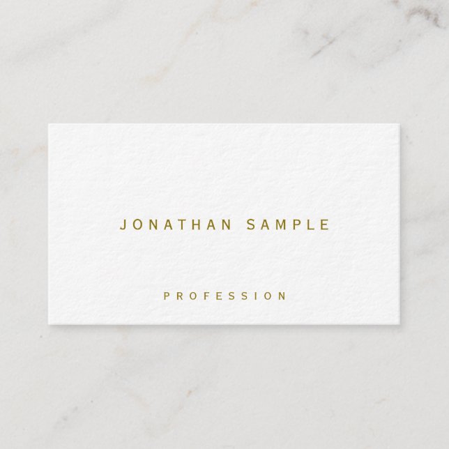 Carte De Visite Or élégant Texte Premium Ultra épais Luxe (Devant)