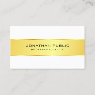 Carte De Visite Or Et Blanc Professionnel Moderne Élégant
