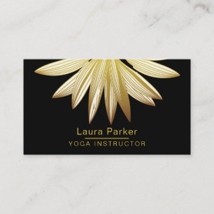 Carte De Visite Or Floral Art Lotus Yoga Méditation Holistic