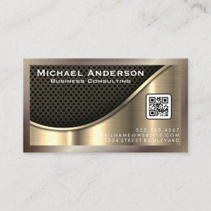 Carte De Visite Or métallique   Code QR