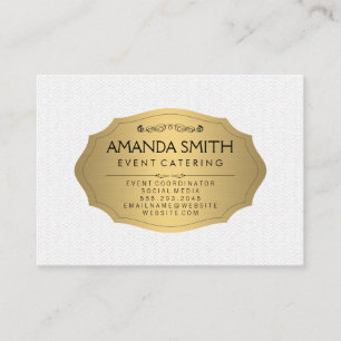 Carte De Visite Or métallique élégant avec Motif ondulé subtil