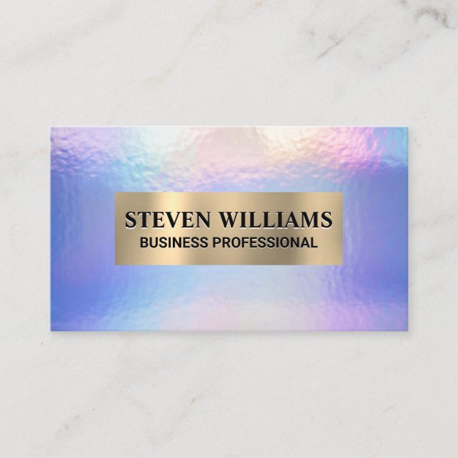 Carte De Visite Or métallique | Holographique Pastel Foil (Devant)
