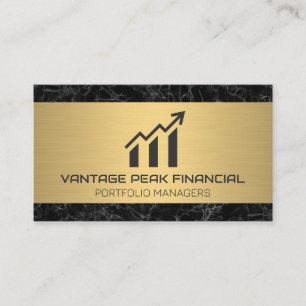 Carte De Visite Or métallique Marbre Graphique financier