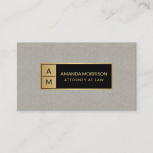 Carte De Visite Or minimal professionnel de monogramme/toile