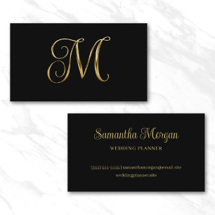 Carte De Visite Or Mon Métallisé Bouclé Signature M Monogramme