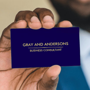 CARTE DE VISITE OR NAVY SIMPLE MINIMAL PROFESSIONNEL PROPRE