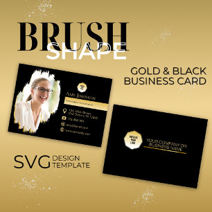 Carte De Visite Or & Noir, Ajouter Sa Propre Photo Pour Brosser La