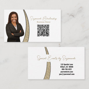 Carte De Visite Or Proféssionnel Paillettes de Faux Argent Doré Ph