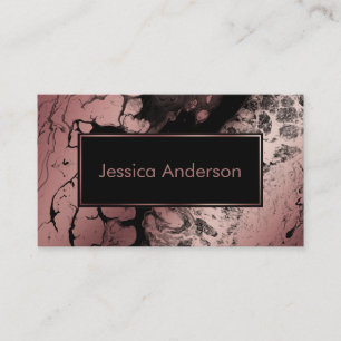 Carte De Visite Or rose dramatique et texture marbrée par noir