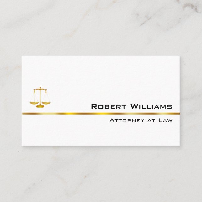 Carte De Visite Or simple professionnel d'avocat juridique (Devant)