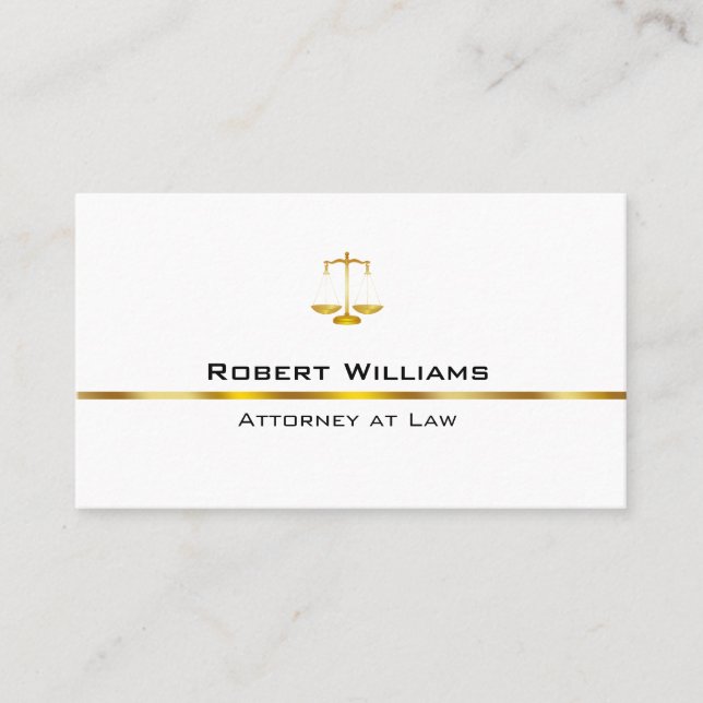 Carte De Visite Or simple professionnel d'avocat juridique (Devant)