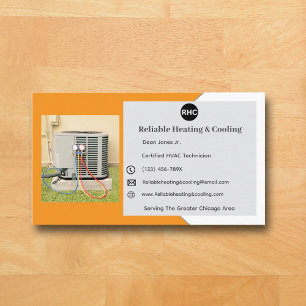 Carte De Visite Orange AC Unité de chauffage Refroidissement Hvac 