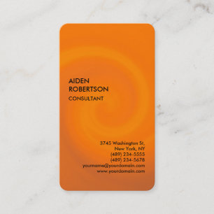 Carte De Visite Orange Arrondi Exclusif Spécial Moderne Unique