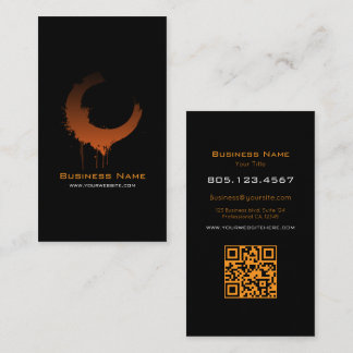Carte De Visite Orange & Black Gradient Swirl • Custom Editable