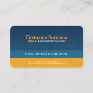 Carte de visite orange bleu gras et élégant