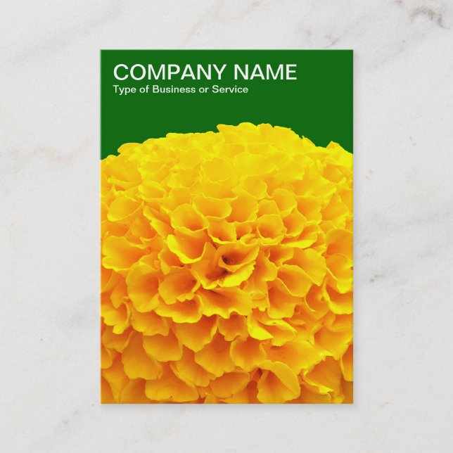 Carte De Visite Orange Chrysanthemum - Deep Grass Green 006600 (Devant)