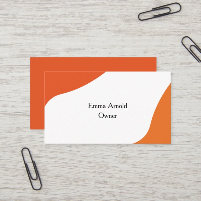 Carte De Visite Orange classique et moderne (Devant/Arrière en situation)