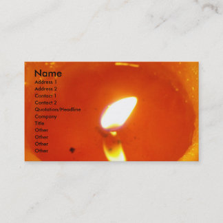 Carte de visite orange de bougie