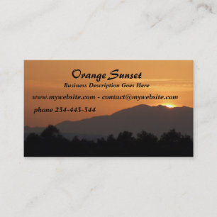 Carte de visite orange de coucher du soleil