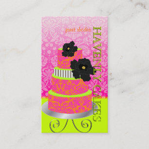 Carte De Visite Orange de PixDezines+Gâteau/pâtisserie de damassé