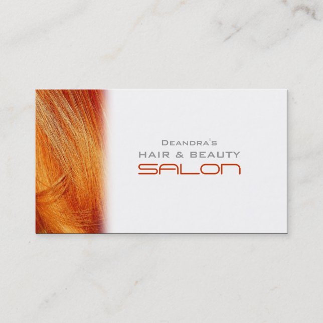 Carte de visite orange de rendez-vous de salon de (Devant)