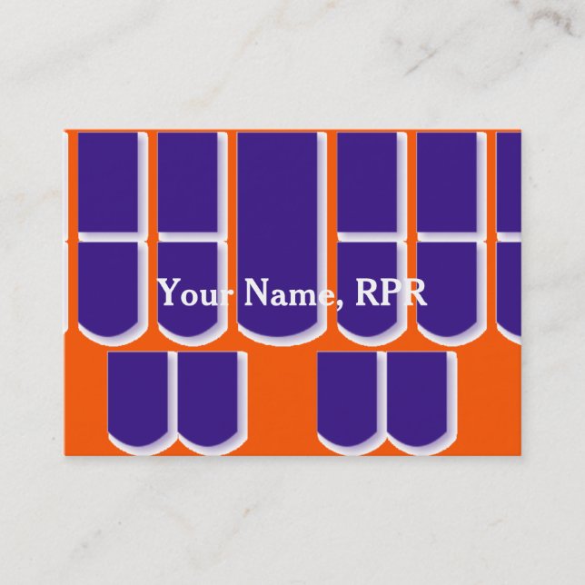Carte de visite orange de sténographe judiciaire (Devant)