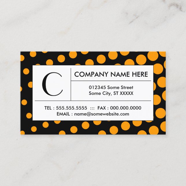 Carte De Visite orange demi-teinte (Devant)