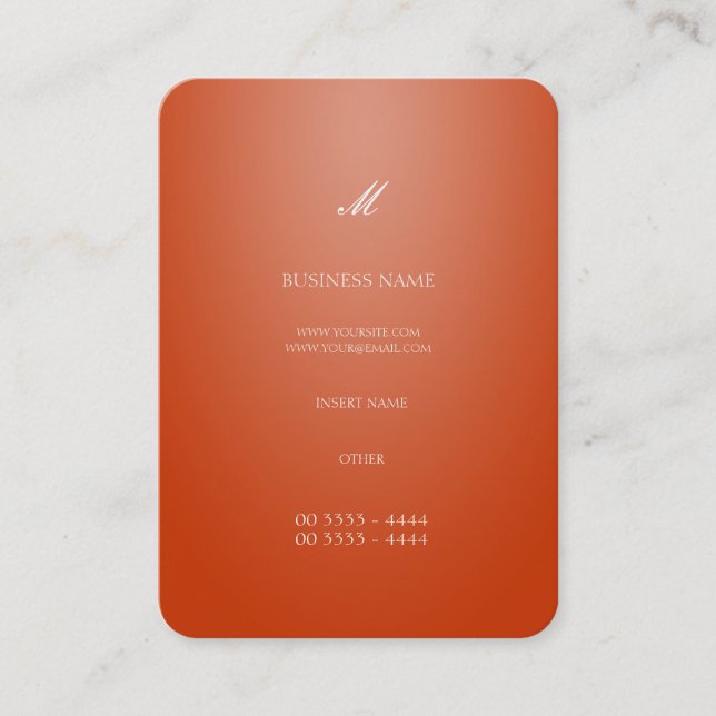 Carte De Visite Orange élégante fraîche (Devant)