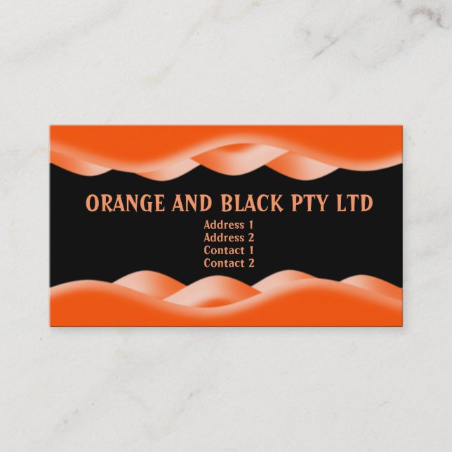 Carte de visite orange et noir (Devant)