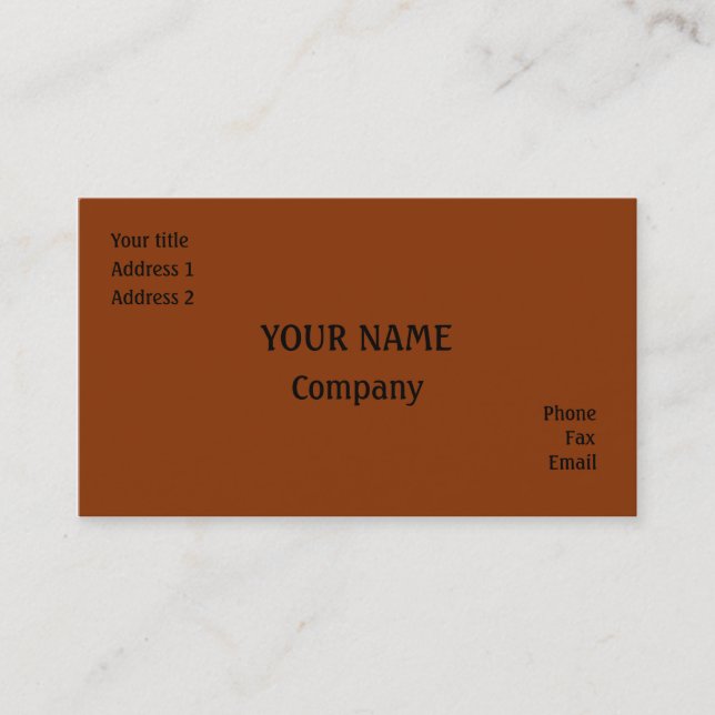 Carte De Visite Orange foncé (Devant)