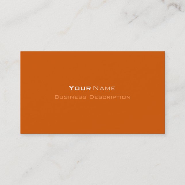 Carte de visite orange foncé minimal (Devant)