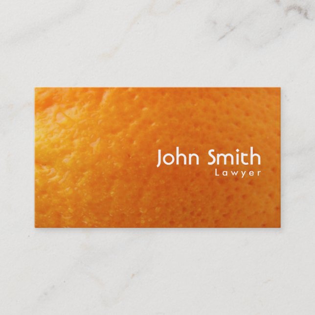 Carte de visite orange frais d'avocat de texture (Devant)