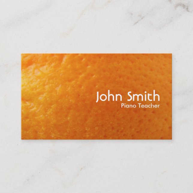 Carte de visite orange frais de professeur de (Devant)