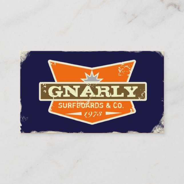 Carte De Visite Orange Gnarly de la marine | de la CHROMATOGRAPHIE (Devant)