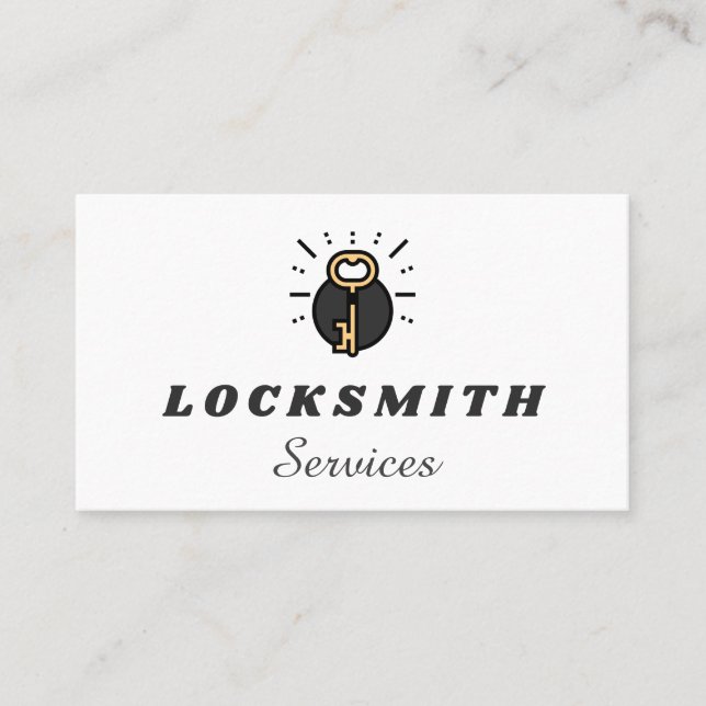 Carte De Visite Orange Key Funky Logo House Lockout Key Service (Devant)