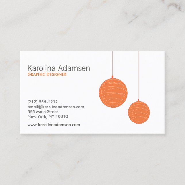 CARTE DE VISITE ORANGE LANTERNS (Devant)