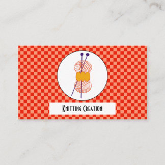 Carte De Visite Orange Light Orange Chèques Motif & Tricot