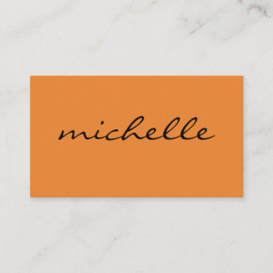 Carte De Visite Orange minimaliste avec texte cursif
