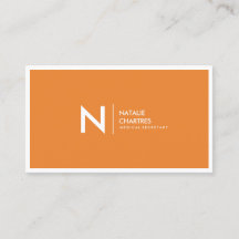 Orange minimaliste encadrée mince blanche de