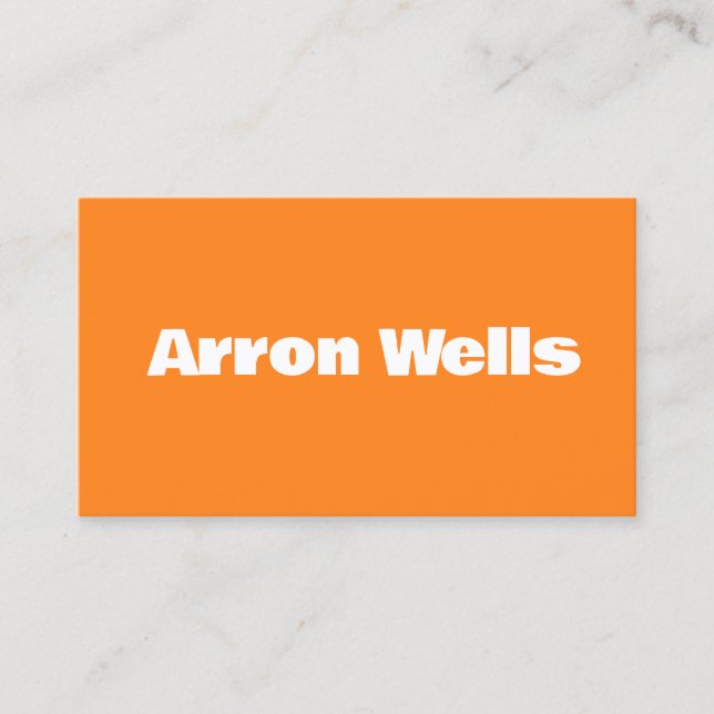 Carte De Visite Orange Modern Bold Typographie (Devant)