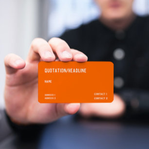 carte de visite orange néon - code QR