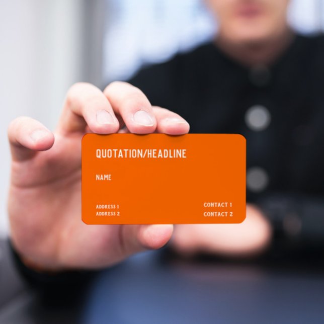 carte de visite orange néon - code QR (Créateur téléchargé)