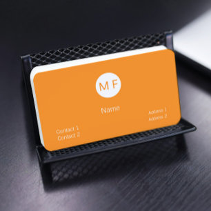 Carte De Visite orange néon monogrammé