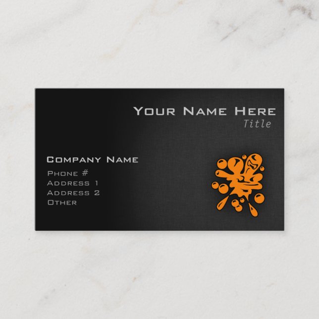Carte De Visite Orange Paintball (Devant)