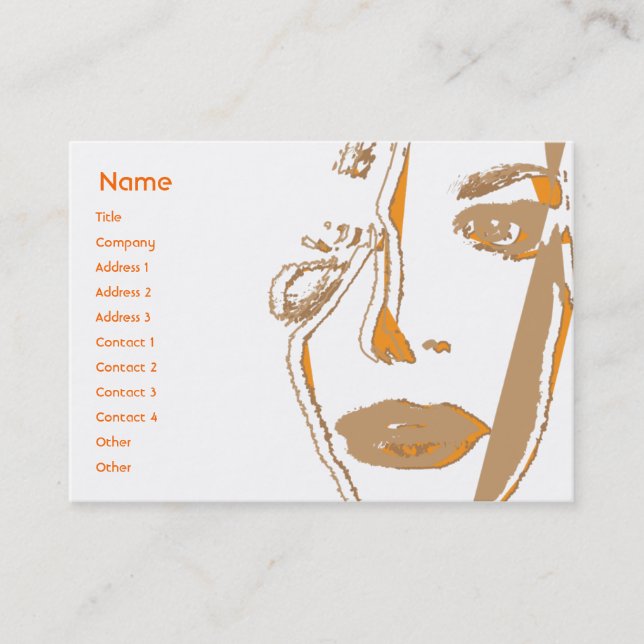 Carte De Visite Orange pensant - potelé (Devant)